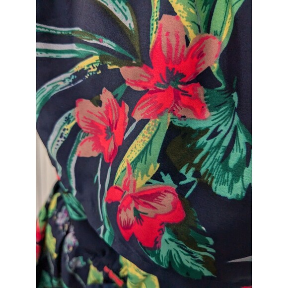 Hint Of Blush Dress Womens 1X Off Shoulder Multi-color Tropical Hawaiian - Picture 6 of 14